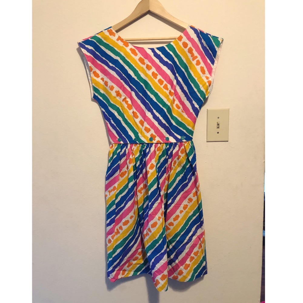 Vintage Rainbow Stripe Dress